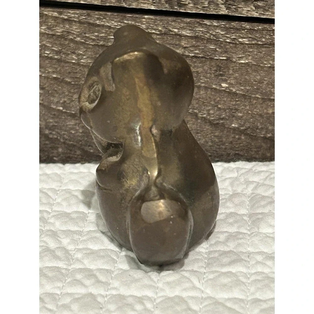 VINTAGE Brass Tone Cast Metal‎ Cat Statue Figure Figurine Kitty Animal